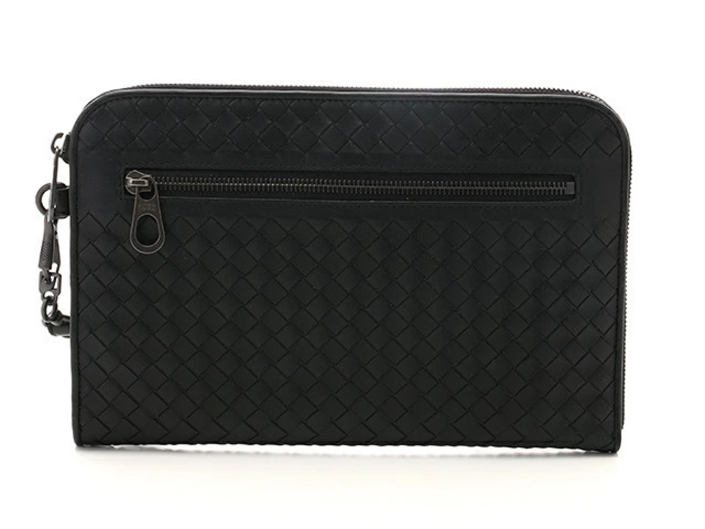 BOTTEGA VENETA Bag Clutch Shoulder Intrecciato Calfskin Black